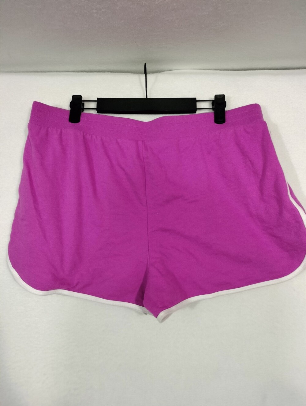 No Boundaries 2pk Hot Pink And Gray Athletic Dolphin Shorts with White Trim